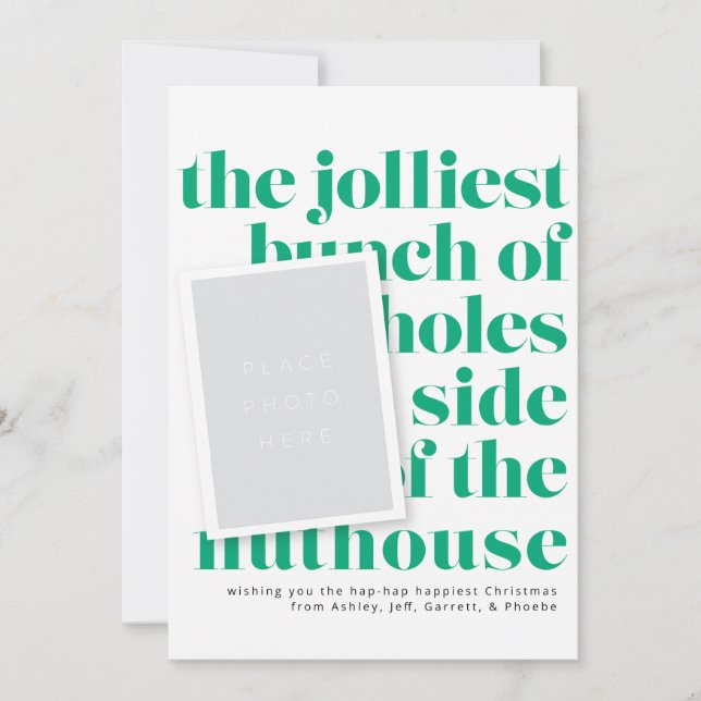 Jolliest Bunch Holiday Tradition Portrait Photos Invitation (Front)