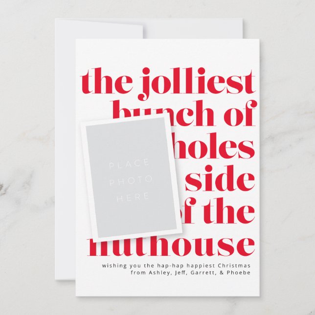 Jolliest Bunch Holiday Tradition Portrait Photos Invitation (Front)