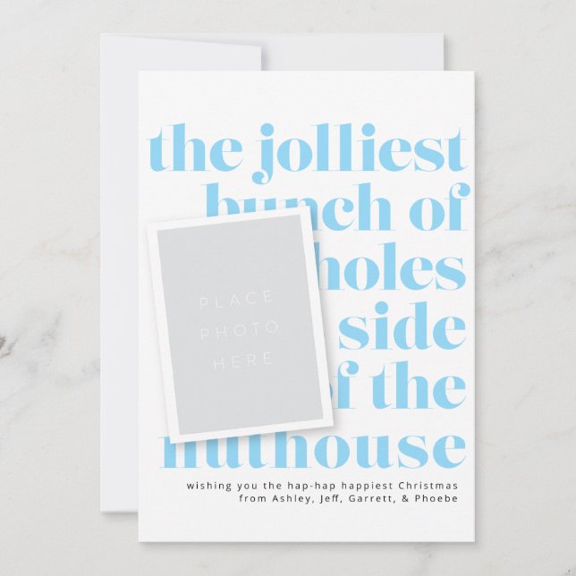 Jolliest Bunch Holiday Tradition Portrait Photos Invitation (Front)