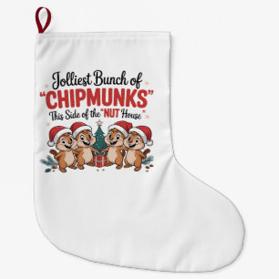 Jolliest Bunch of Chipmunks Funny Rodents Xmas  Large Christmas Stocking