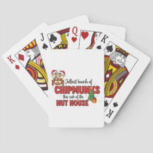 Jolliest Bunch of Chipmunks This Side Christmas Playing Cards