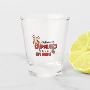 Jolliest Bunch of Chipmunks This Side Christmas Shot Glass