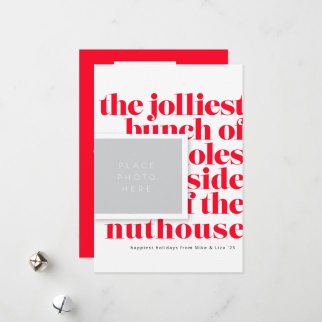 Jolliest Bunch Tradition with Trio Backer Holiday Card (Front/Back In Situ)