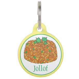 Jollof Rice Nigerian Ghanaian West African Food Pet Tag