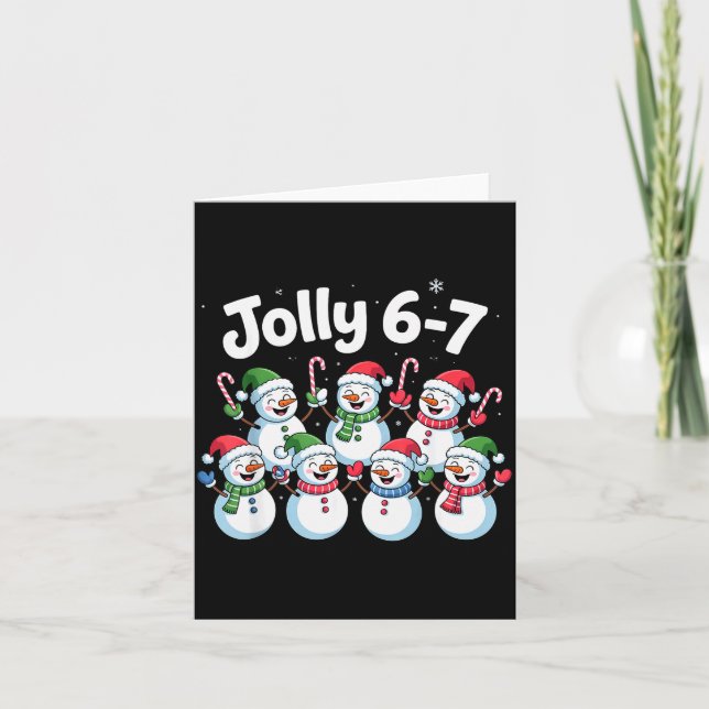 Jolly 6 7 Six Seven Meme Christmas Women Men Kids  Card (Front)
