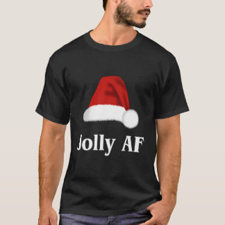 Jolly Af Christmas Santa Hat T-Shirt