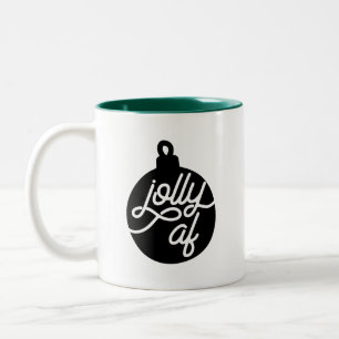 Jolly AF Christmas Two-Tone Coffee Mug