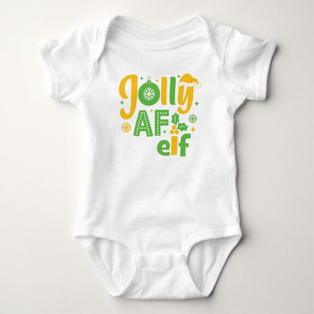 Jolly AF Elf Baby Bodysuit (Front)