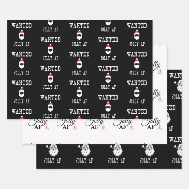 Jolly AF Funny Christmas Set Wrapping Paper Sheet (Set)
