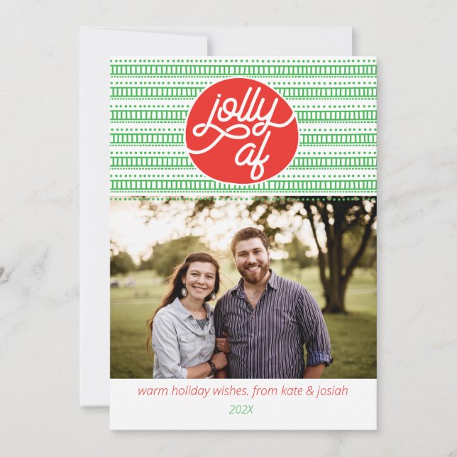 Jolly AF Holiday Photo Card (Front)