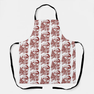 Jolly Af Skeleton Snarky Christmas Sarcastic Funny Apron