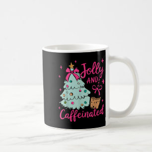 Jolly & Caffeinated Coffee Coquette Bow Xmas T Coffee Mug
