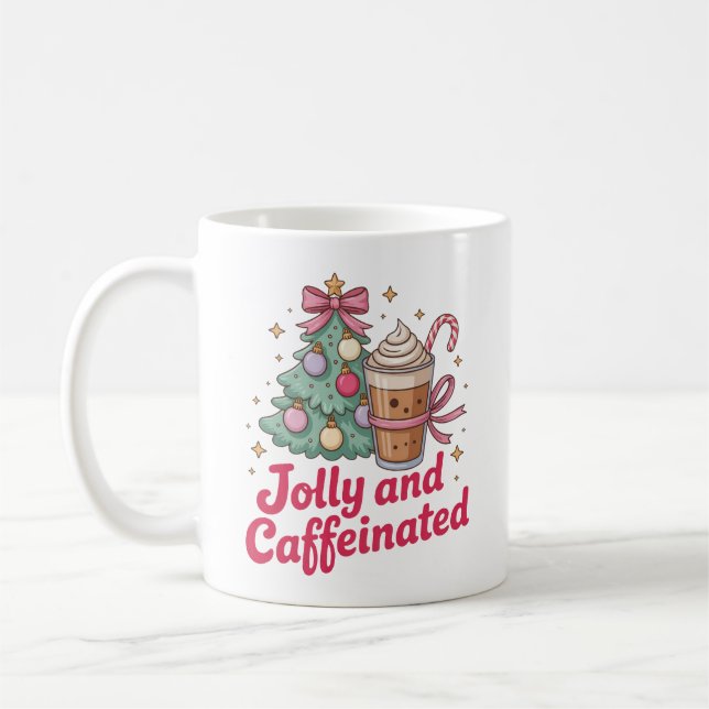jolly and caffeinated customised  mug design  (Left)
