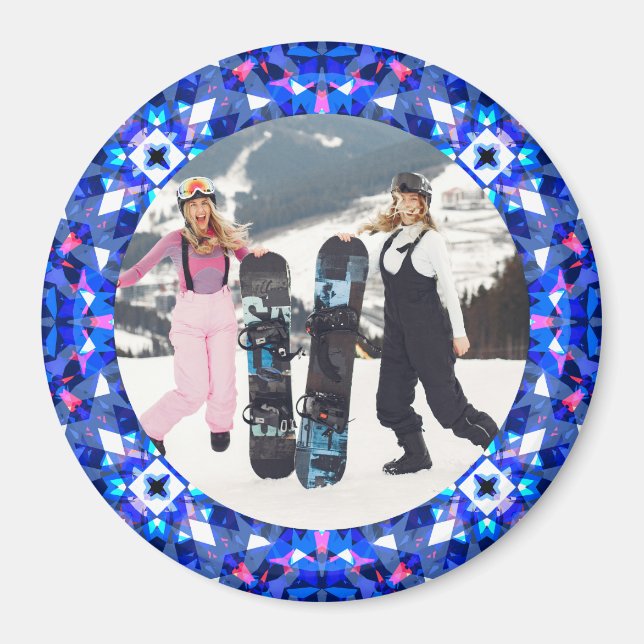 Jolly and Festive Christmas Photo Picture Frame Ma Magnet (Front)