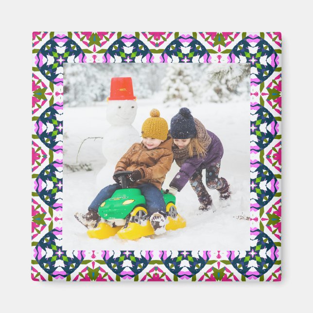  Jolly and Festive Christmas Photo Picture Frame Magnet (Front)