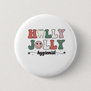 Jolly and Hygienist dental dentist Christmas Santa 6 Cm Round Badge