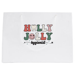 Jolly and Hygienist dental dentist Christmas Santa Large Gift Bag