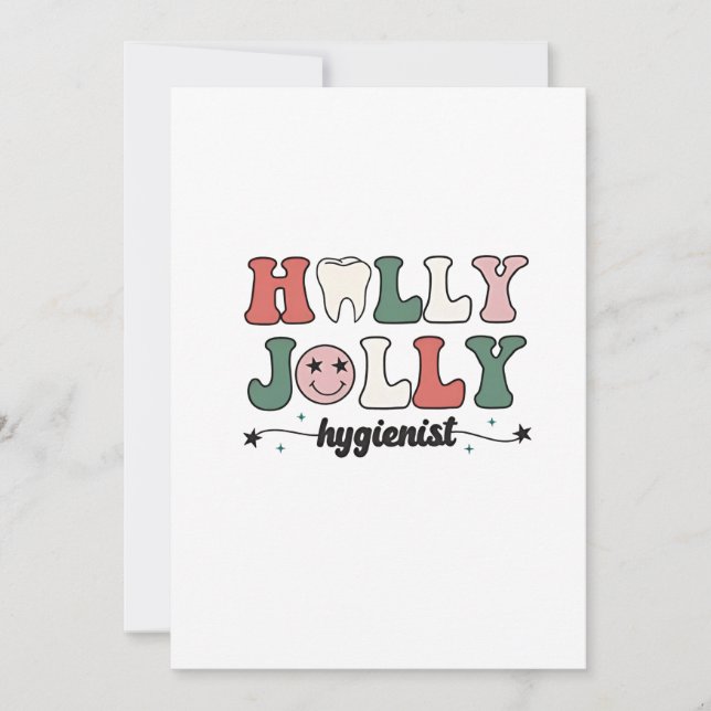 Jolly and Hygienist dental dentist Christmas Santa Thank You Card (Front)