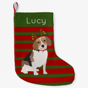 Jolly Beagle Personalised Small Christmas Stocking