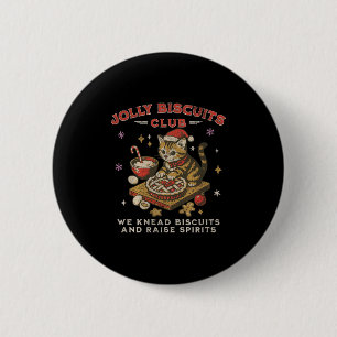 Jolly Biscuits Club _ Vintage Christmas Cat Baker  6 Cm Round Badge