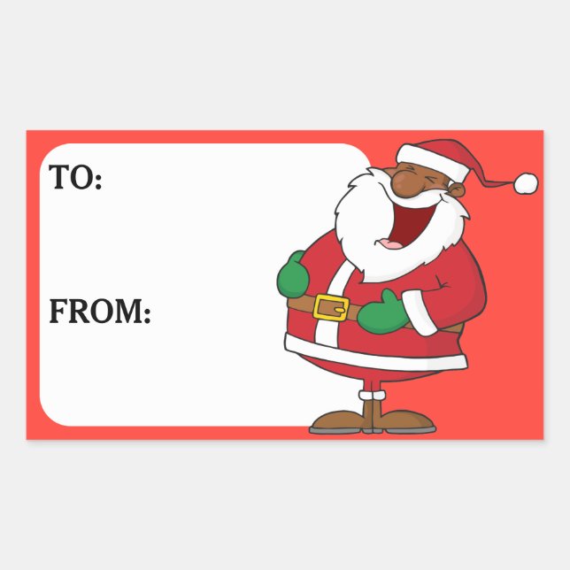 Jolly Black Saint Nicholas Gift Tag Sticker (Front)