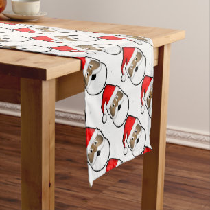 Jolly Black Santa Short Table Runner