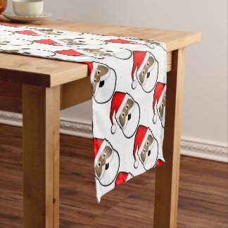 Jolly Black Santa Short Table Runner