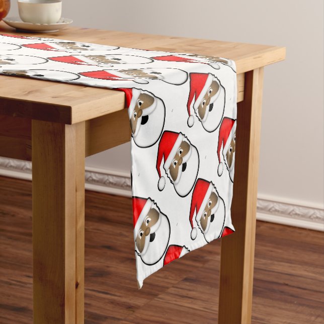 Jolly Black Santa Short Table Runner (In Situ)