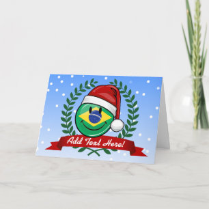 Jolly Brazilian Flag Christmas Style Holiday Card