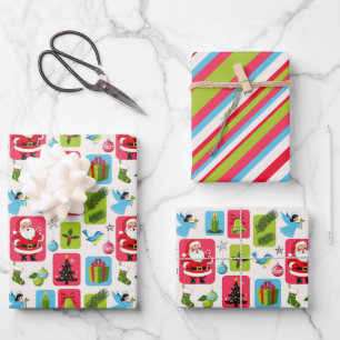 Jolly & Bright: Santa & Friends Wrapping Paper Sheet