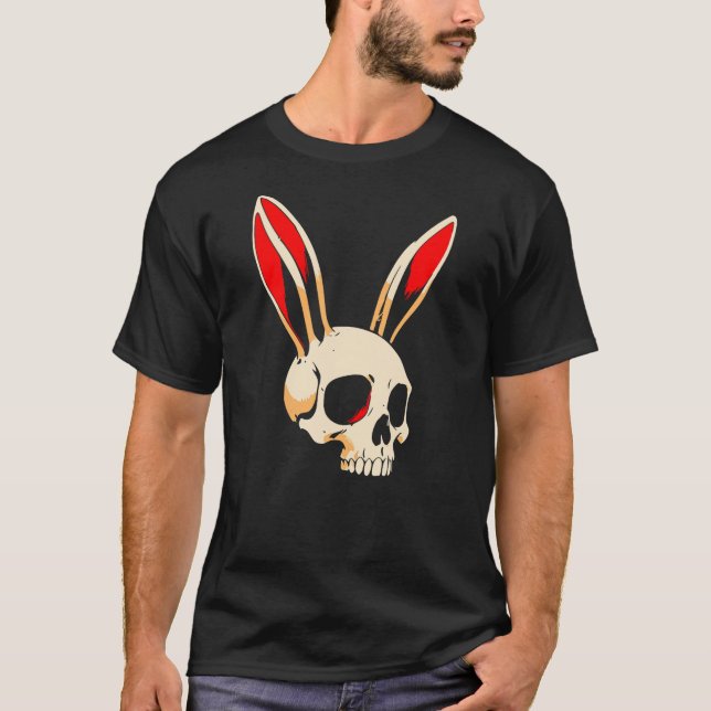 Jolly Bunny Roger Rabbit Skull Crossbones Men Wome T-Shirt (Front)