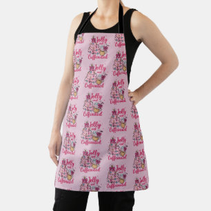 Jolly & Caffeinated Cofee Christmas Retro Trendy Apron