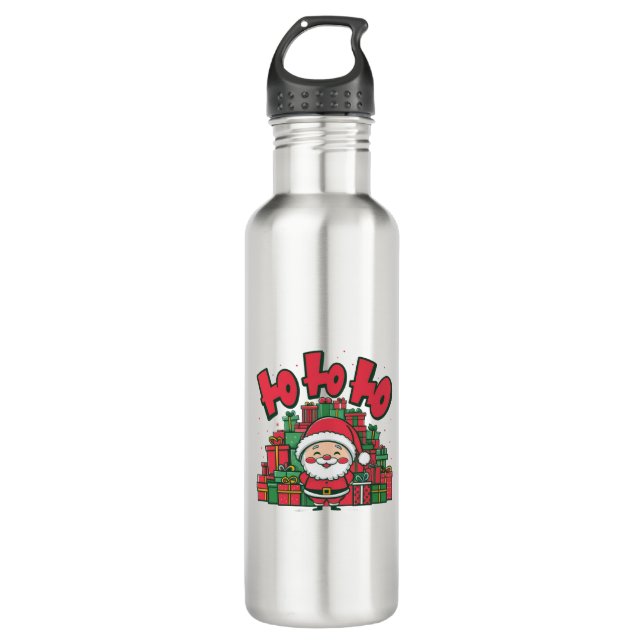 Jolly Cartoon Santa Christmas-67748 710 Ml Water Bottle (Front)