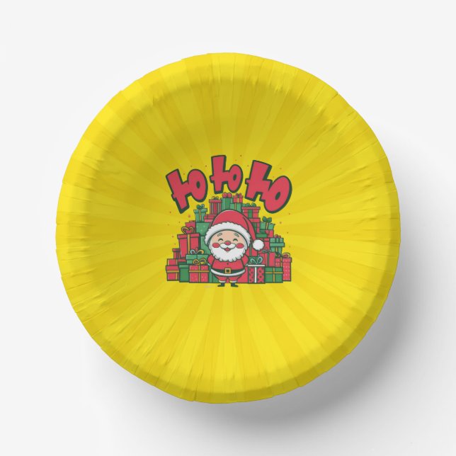 Jolly Cartoon Santa Christmas-67748 Paper Plate (Front)