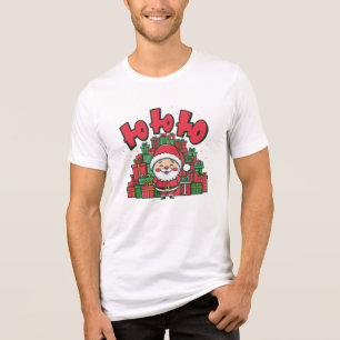 Jolly Cartoon Santa Christmas-67748 Tri-Blend Shirt