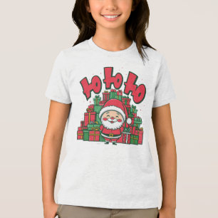 Jolly Cartoon Santa Christmas-67748 Tri-Blend Shirt