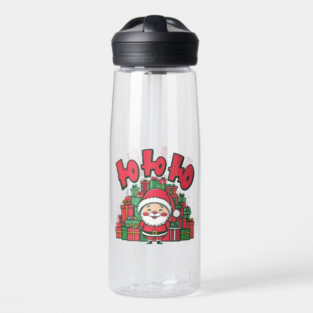 Jolly Cartoon Santa Christmas-67748 Water Bottle (Front)