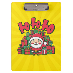 Jolly Cartoon Santa Christmas Clipboard