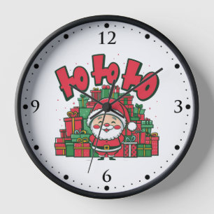 Jolly Cartoon Santa Christmas Clock