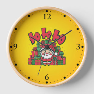 Jolly Cartoon Santa Christmas Clock