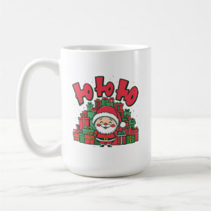 Jolly Cartoon Santa Christmas Coffee Mug