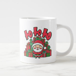 Jolly Cartoon Santa Christmas Large Coffee Mug