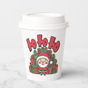 Jolly Cartoon Santa Christmas Paper Cups