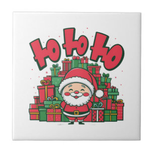 Jolly Cartoon Santa Christmas Tile
