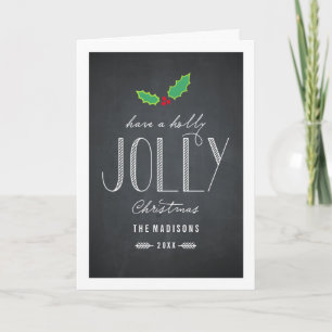 Jolly Chalkboard Christmas Greeting Card