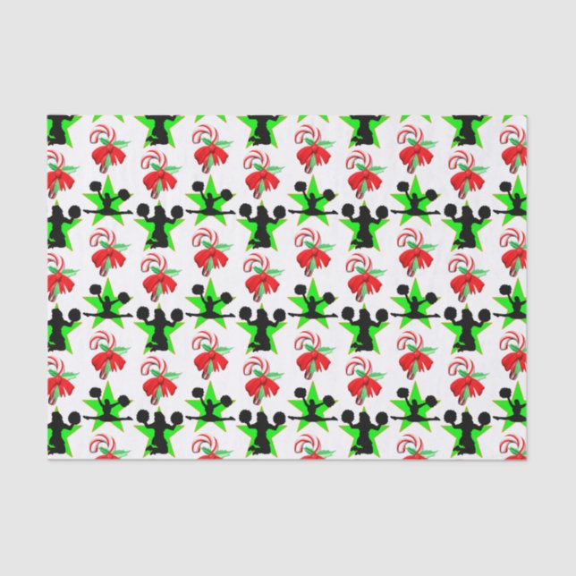 JOLLY CHEERLEADER CHRISTMAS DESIGN TISSUE PAPER (Front)