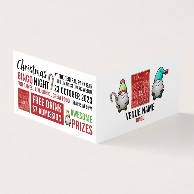 Jolly Christmas, Bingo Manager Detailed Business Card (Outside)