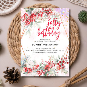 Jolly christmas birthday invitation