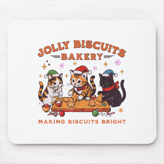 Jolly Christmas Biscuits Bakery Baking Crew Xmas C Mouse Mat (Front)