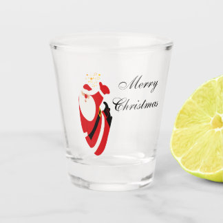 Jolly Christmas Cheers with Santa Champagne Winter Shot Glass
